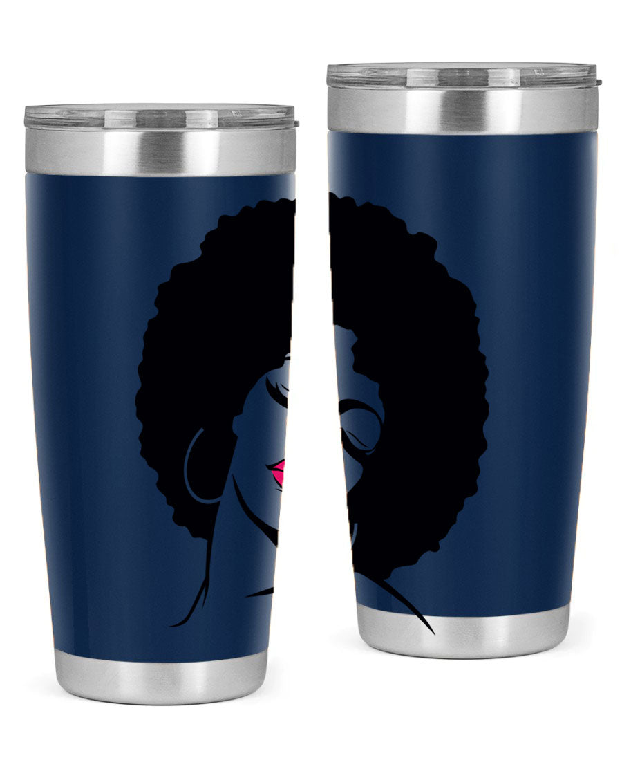 Black Women - Queen 68# Tumbler featuring double wall vacuum stainless steel design, available in 20oz and 30oz sizes.
