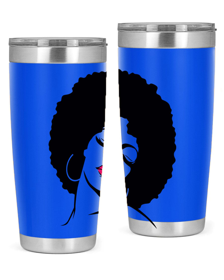 Black Women - Queen 68# Tumbler featuring double wall vacuum stainless steel design, available in 20oz and 30oz sizes.