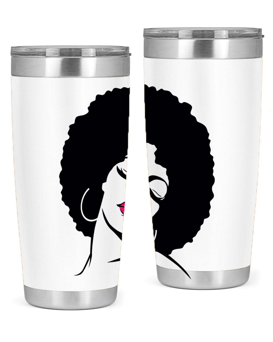 Black Women - Queen 68# Tumbler featuring double wall vacuum stainless steel design, available in 20oz and 30oz sizes.