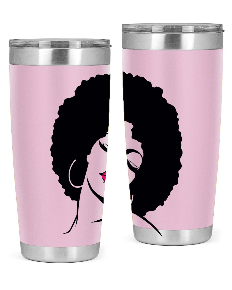 Black Women - Queen 68# Tumbler featuring double wall vacuum stainless steel design, available in 20oz and 30oz sizes.