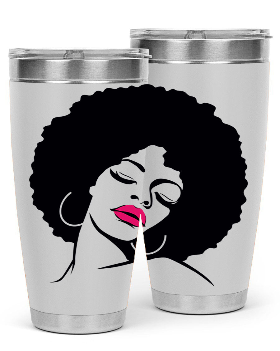 Black Women - Queen 68# Tumbler featuring double wall vacuum stainless steel design, available in 20oz and 30oz sizes.