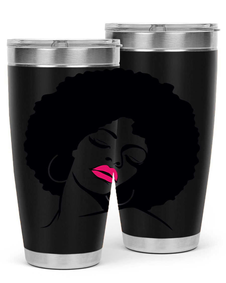 Black Women - Queen 68# Tumbler featuring double wall vacuum stainless steel design, available in 20oz and 30oz sizes.