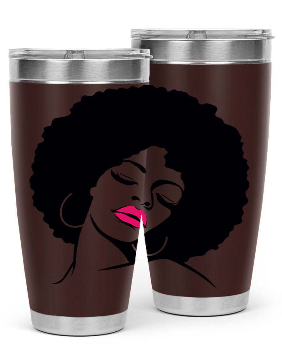 Black Women - Queen 68# Tumbler featuring double wall vacuum stainless steel design, available in 20oz and 30oz sizes.