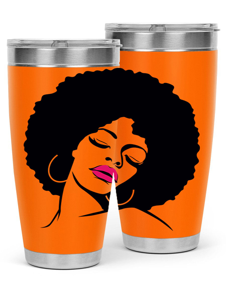 Black Women - Queen 68# Tumbler featuring double wall vacuum stainless steel design, available in 20oz and 30oz sizes.