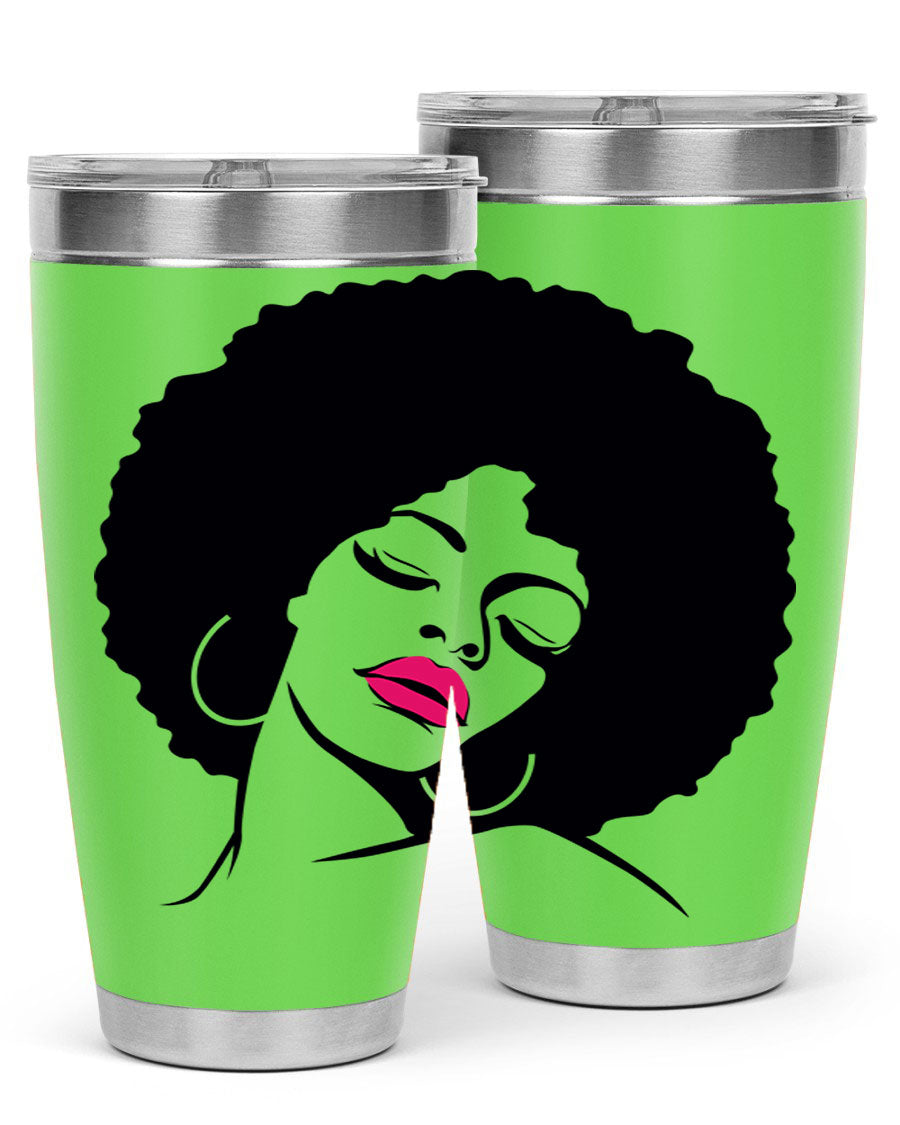 Black Women - Queen 68# Tumbler featuring double wall vacuum stainless steel design, available in 20oz and 30oz sizes.