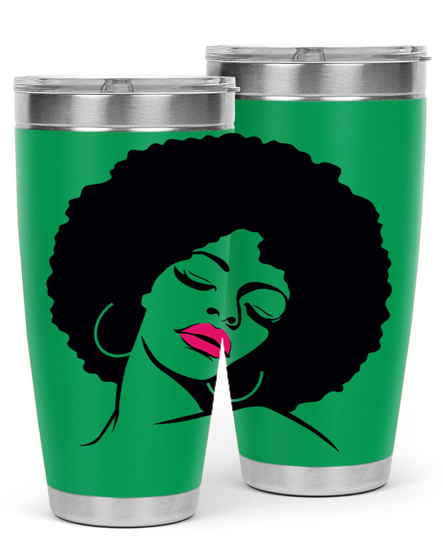 Black Women - Queen 68# Tumbler featuring double wall vacuum stainless steel design, available in 20oz and 30oz sizes.