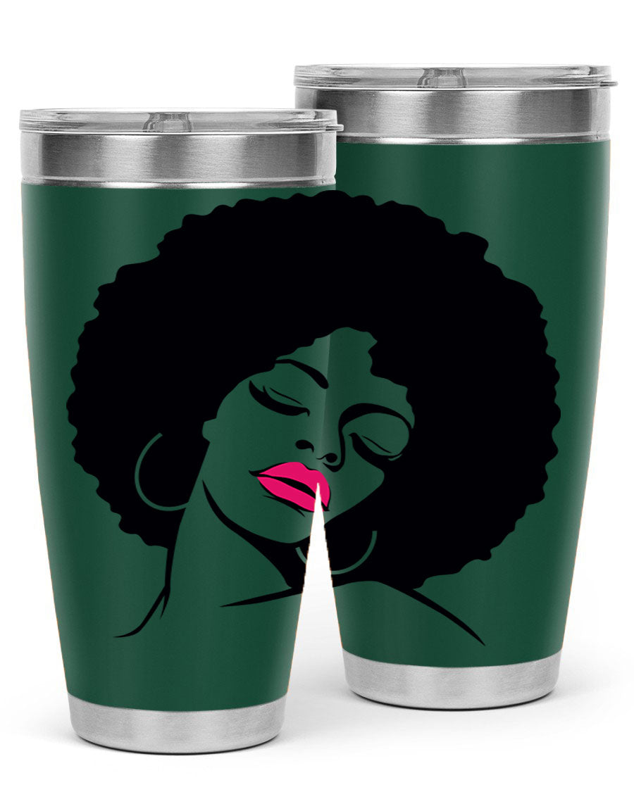 Black Women - Queen 68# Tumbler featuring double wall vacuum stainless steel design, available in 20oz and 30oz sizes.