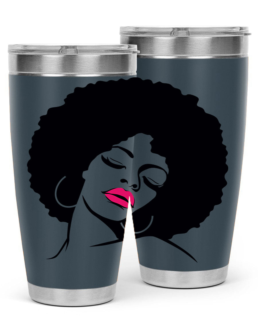 Black Women - Queen 68# Tumbler featuring double wall vacuum stainless steel design, available in 20oz and 30oz sizes.