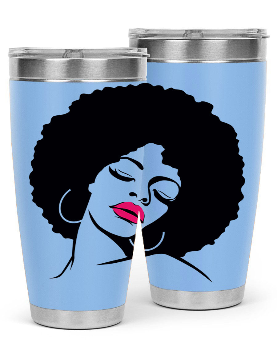 Black Women - Queen 68# Tumbler featuring double wall vacuum stainless steel design, available in 20oz and 30oz sizes.