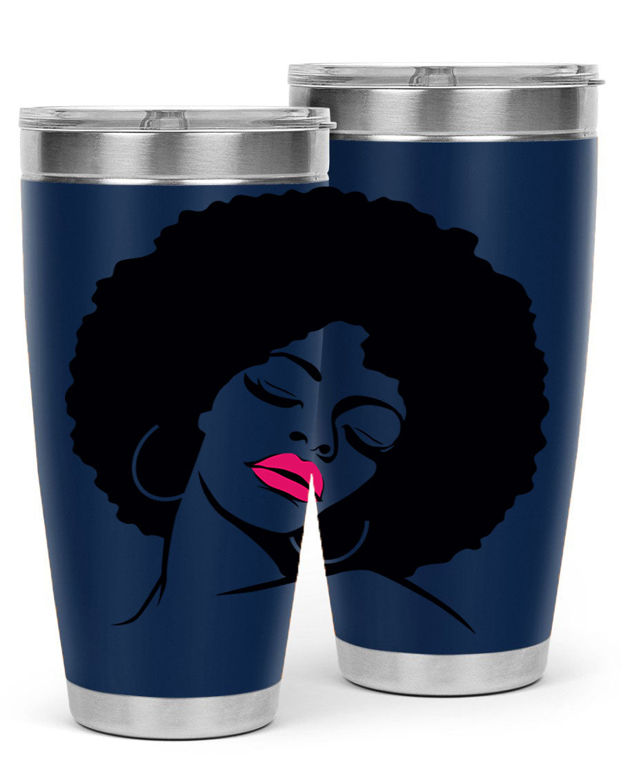 Black Women - Queen 68# Tumbler featuring double wall vacuum stainless steel design, available in 20oz and 30oz sizes.