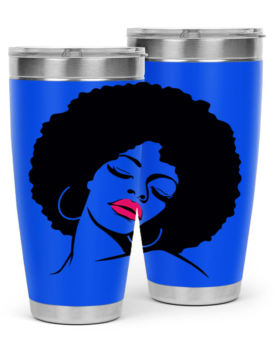 Black Women - Queen 68# Tumbler featuring double wall vacuum stainless steel design, available in 20oz and 30oz sizes.