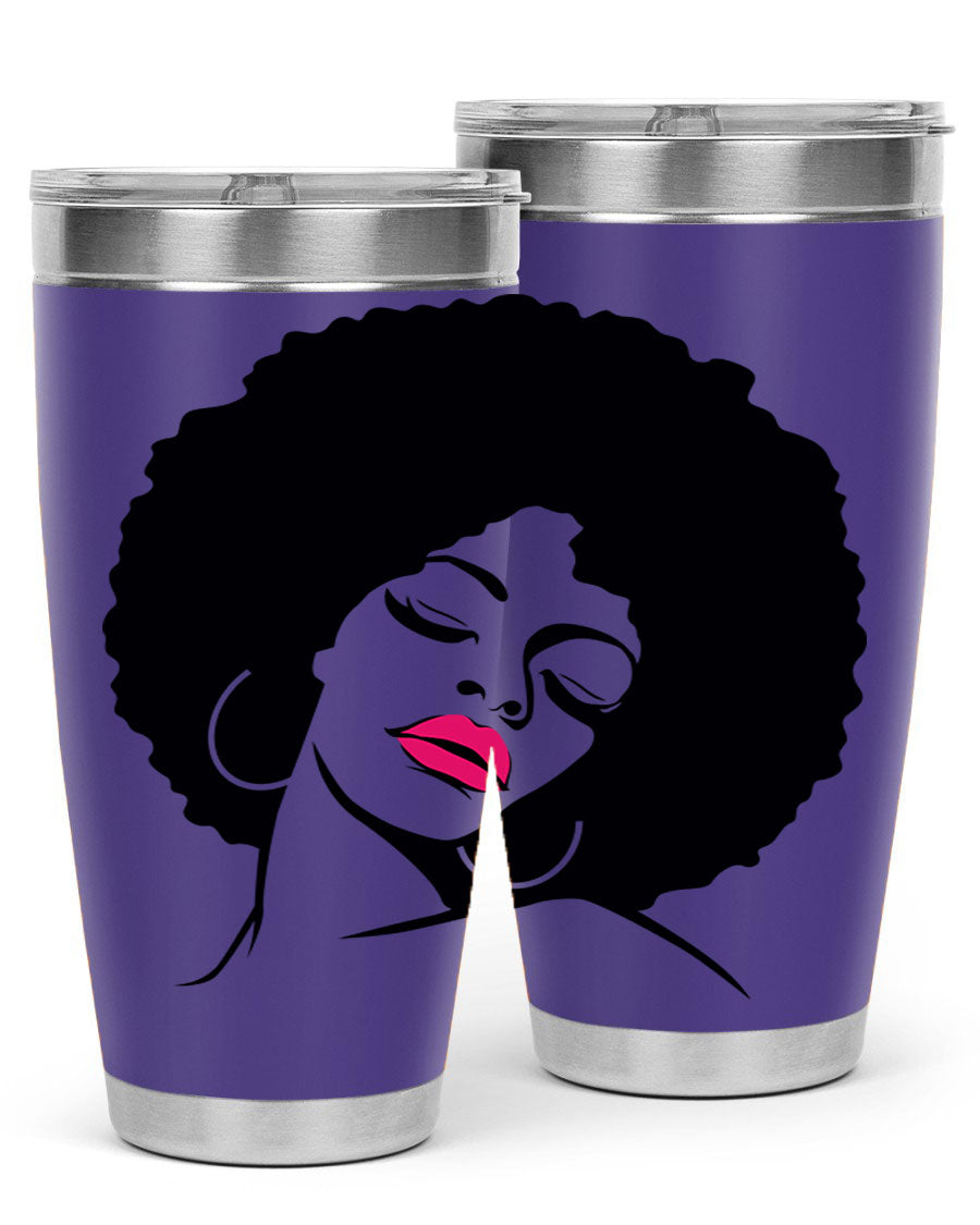 Black Women - Queen 68# Tumbler featuring double wall vacuum stainless steel design, available in 20oz and 30oz sizes.