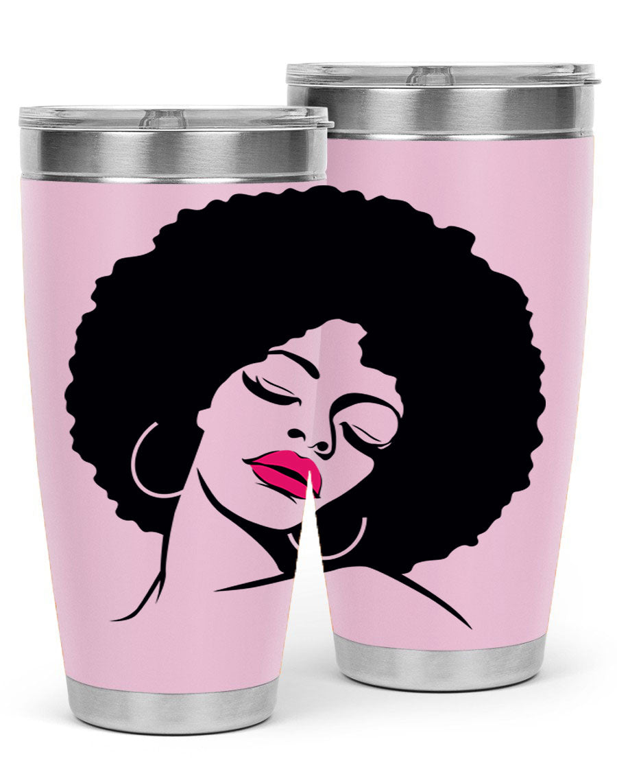 Black Women - Queen 68# Tumbler featuring double wall vacuum stainless steel design, available in 20oz and 30oz sizes.