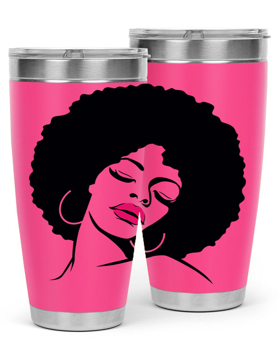 Black Women - Queen 68# Tumbler featuring double wall vacuum stainless steel design, available in 20oz and 30oz sizes.