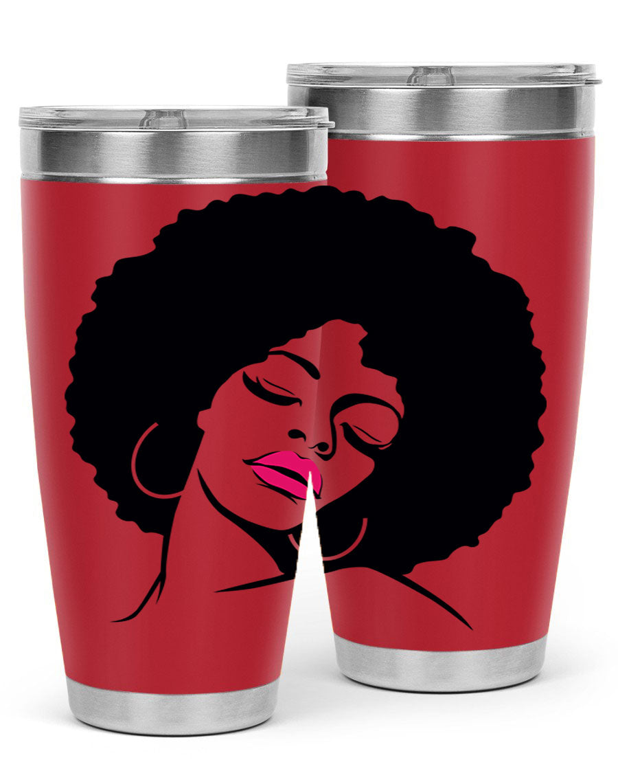 Black Women - Queen 68# Tumbler featuring double wall vacuum stainless steel design, available in 20oz and 30oz sizes.