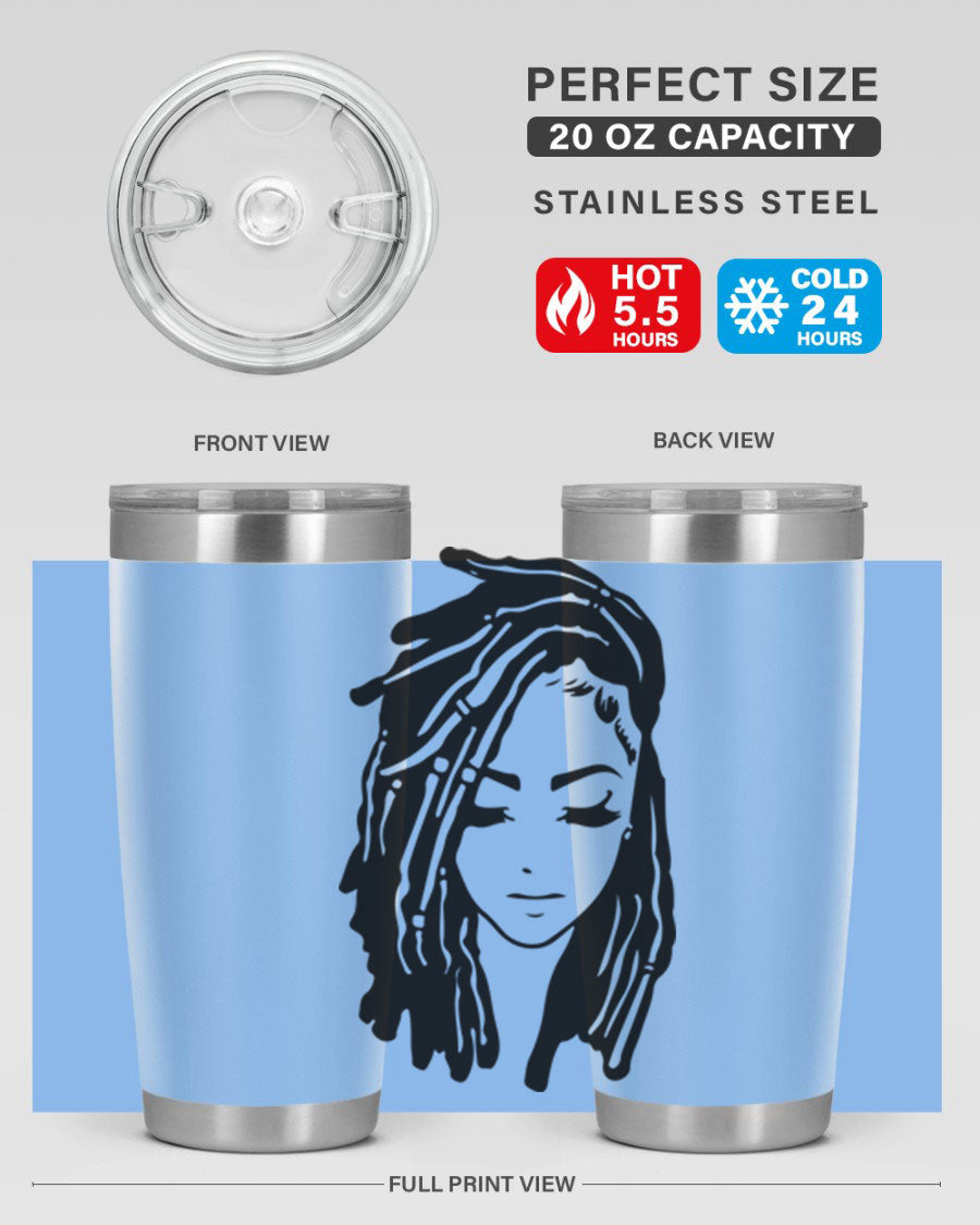Black Women - Queen 7# Tumbler showcasing a sleek design with double wall vacuum insulation, perfect for hot and cold beverages.