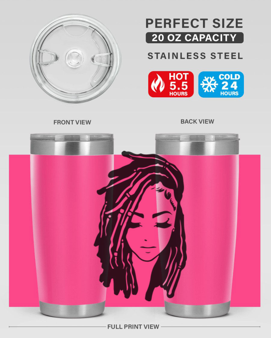 Black Women - Queen 7# Tumbler showcasing a sleek design with double wall vacuum insulation, perfect for hot and cold beverages.
