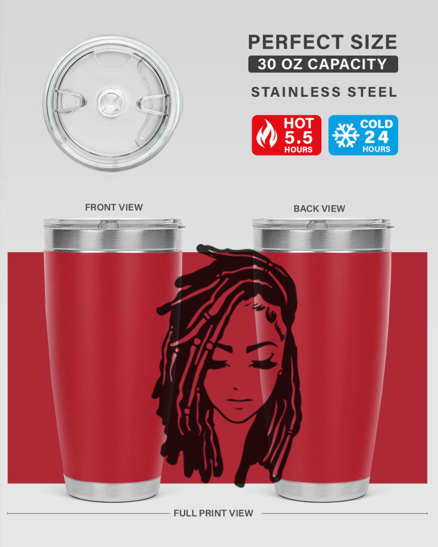 Black Women - Queen 7# Tumbler showcasing a sleek design with double wall vacuum insulation, perfect for hot and cold beverages.