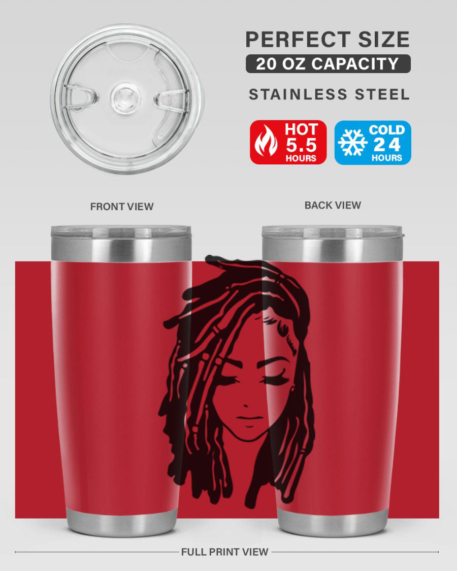 Black Women - Queen 7# Tumbler showcasing a sleek design with double wall vacuum insulation, perfect for hot and cold beverages.