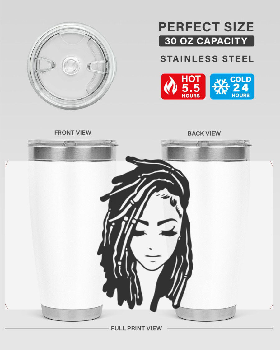 Black Women - Queen 7# Tumbler showcasing a sleek design with double wall vacuum insulation, perfect for hot and cold beverages.