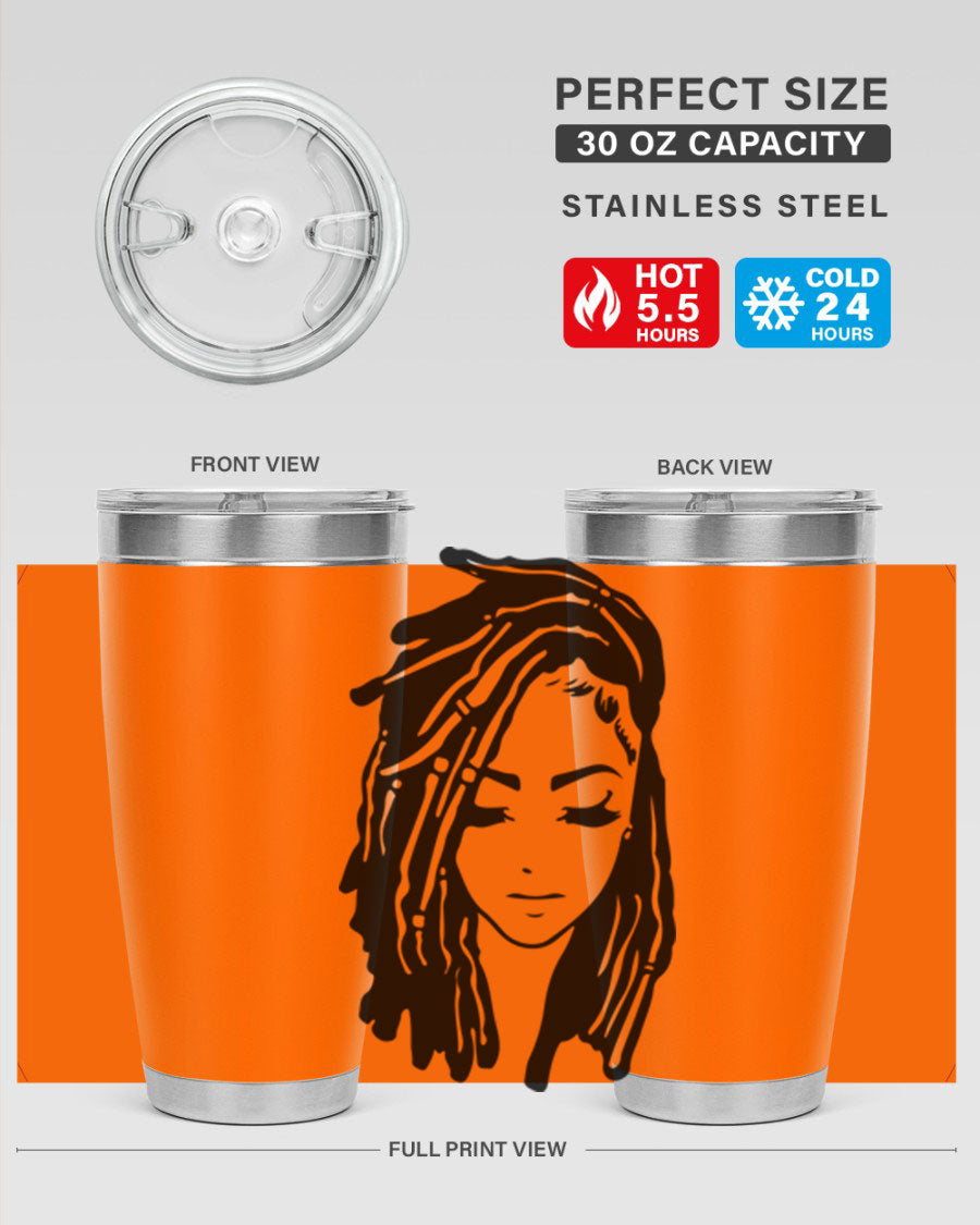 Black Women - Queen 7# Tumbler showcasing a sleek design with double wall vacuum insulation, perfect for hot and cold beverages.