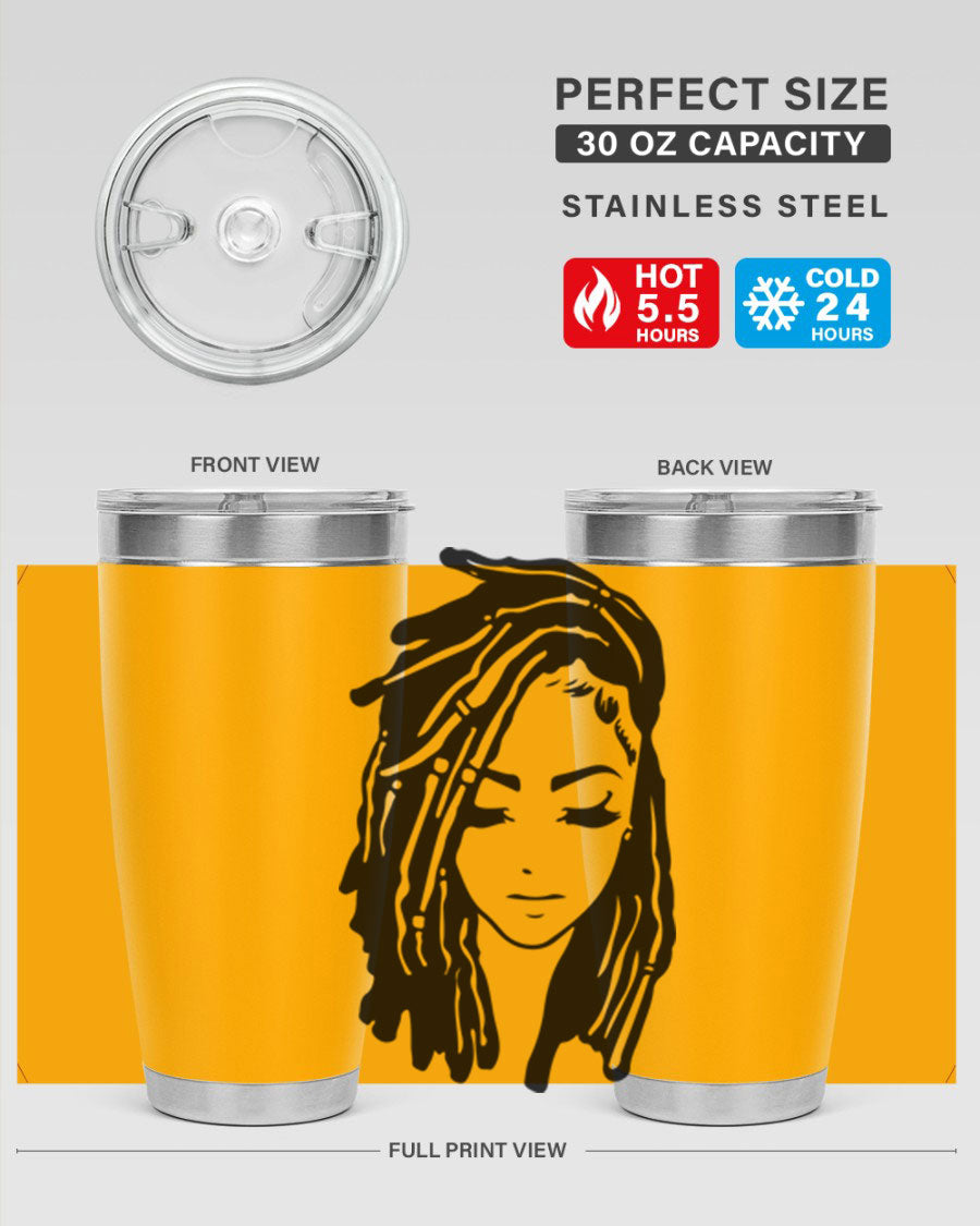 Black Women - Queen 7# Tumbler showcasing a sleek design with double wall vacuum insulation, perfect for hot and cold beverages.