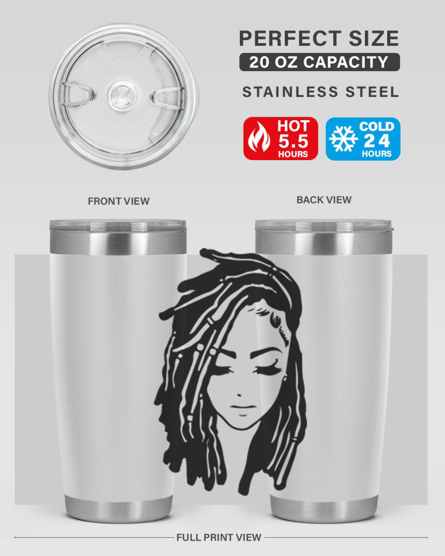 Black Women - Queen 7# Tumbler showcasing a sleek design with double wall vacuum insulation, perfect for hot and cold beverages.