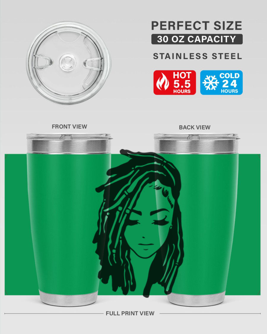 Black Women - Queen 7# Tumbler showcasing a sleek design with double wall vacuum insulation, perfect for hot and cold beverages.