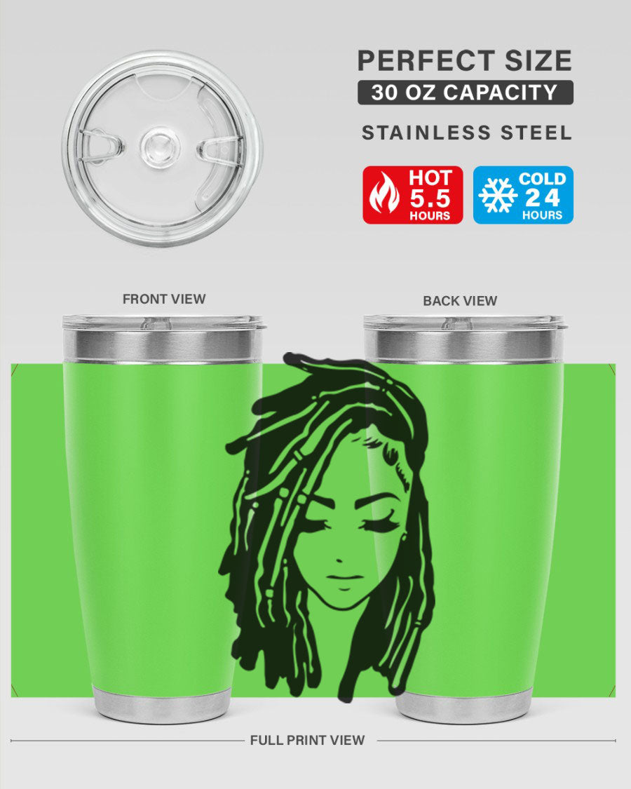 Black Women - Queen 7# Tumbler showcasing a sleek design with double wall vacuum insulation, perfect for hot and cold beverages.
