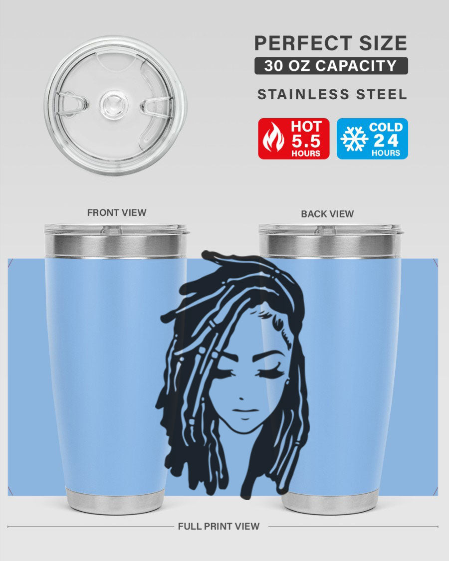 Black Women - Queen 7# Tumbler showcasing a sleek design with double wall vacuum insulation, perfect for hot and cold beverages.