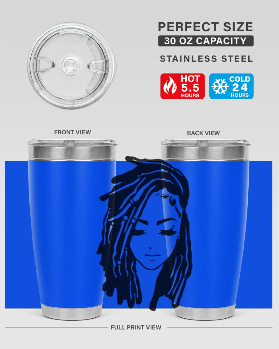 Black Women - Queen 7# Tumbler showcasing a sleek design with double wall vacuum insulation, perfect for hot and cold beverages.