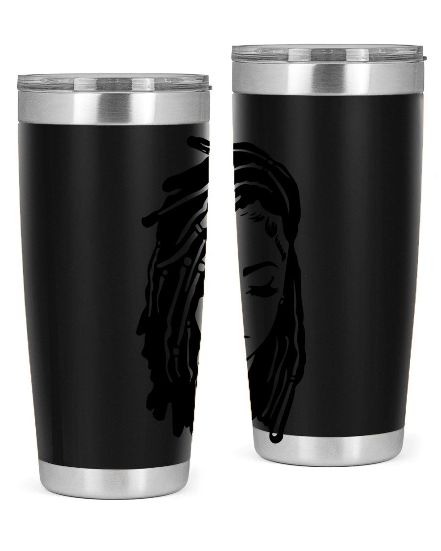 Black Women - Queen 7# Tumbler showcasing a sleek design with double wall vacuum insulation, perfect for hot and cold beverages.