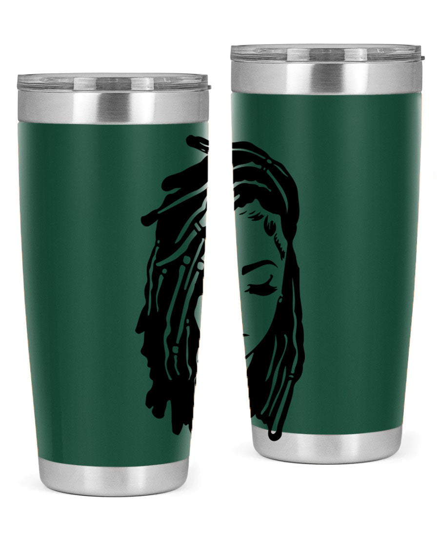 Black Women - Queen 7# Tumbler showcasing a sleek design with double wall vacuum insulation, perfect for hot and cold beverages.