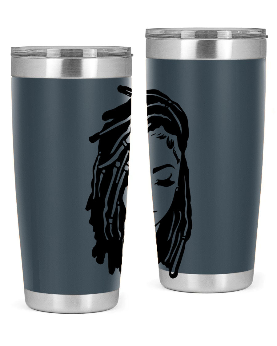 Black Women - Queen 7# Tumbler showcasing a sleek design with double wall vacuum insulation, perfect for hot and cold beverages.