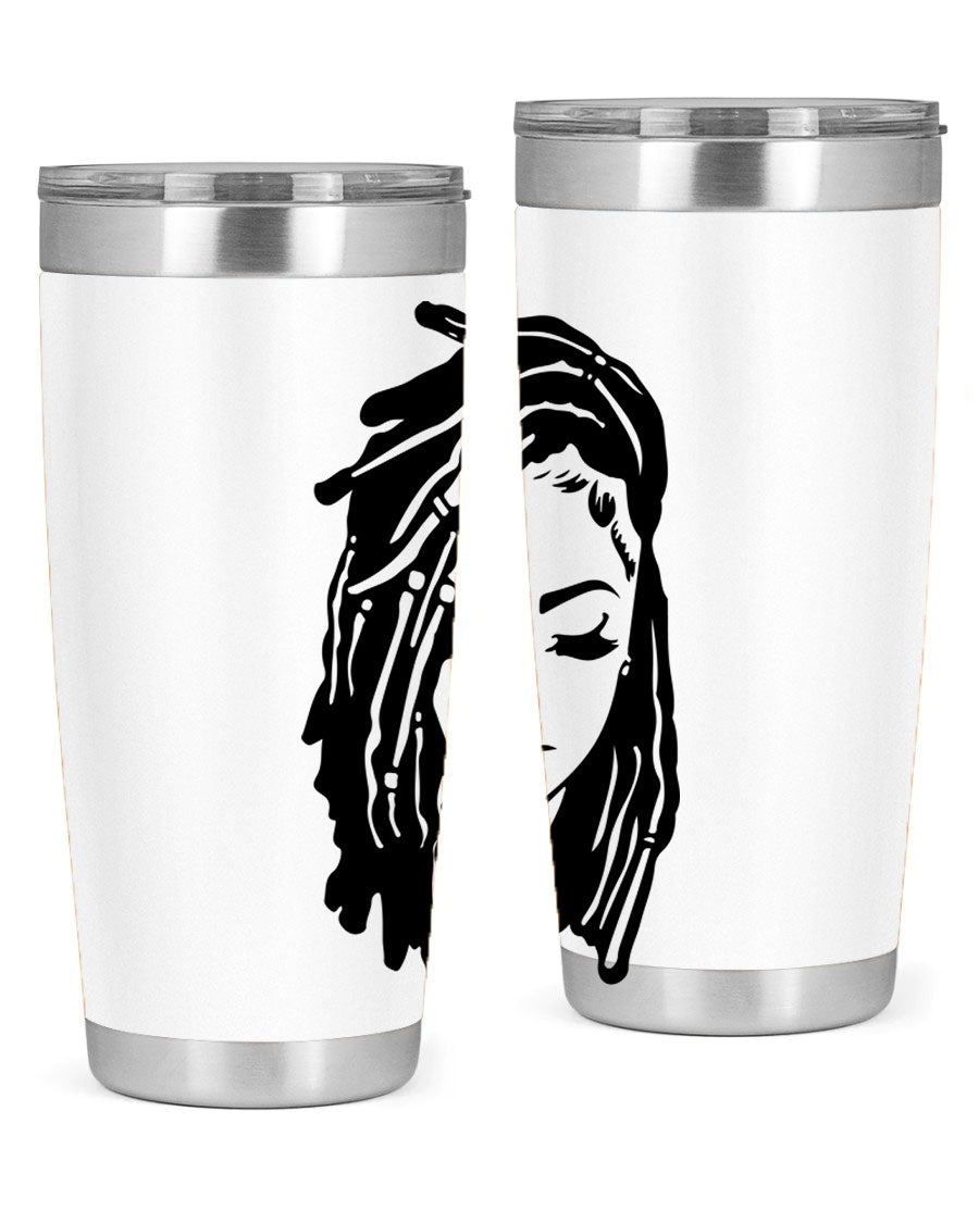 Black Women - Queen 7# Tumbler showcasing a sleek design with double wall vacuum insulation, perfect for hot and cold beverages.