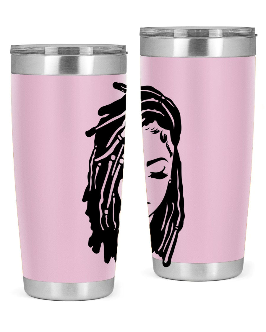 Black Women - Queen 7# Tumbler showcasing a sleek design with double wall vacuum insulation, perfect for hot and cold beverages.