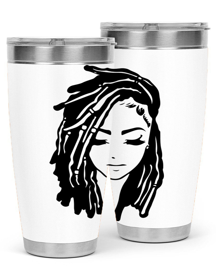 Black Women - Queen 7# Tumbler showcasing a sleek design with double wall vacuum insulation, perfect for hot and cold beverages.