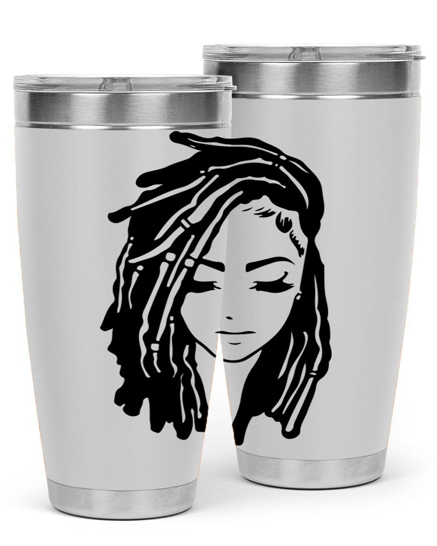 Black Women - Queen 7# Tumbler showcasing a sleek design with double wall vacuum insulation, perfect for hot and cold beverages.