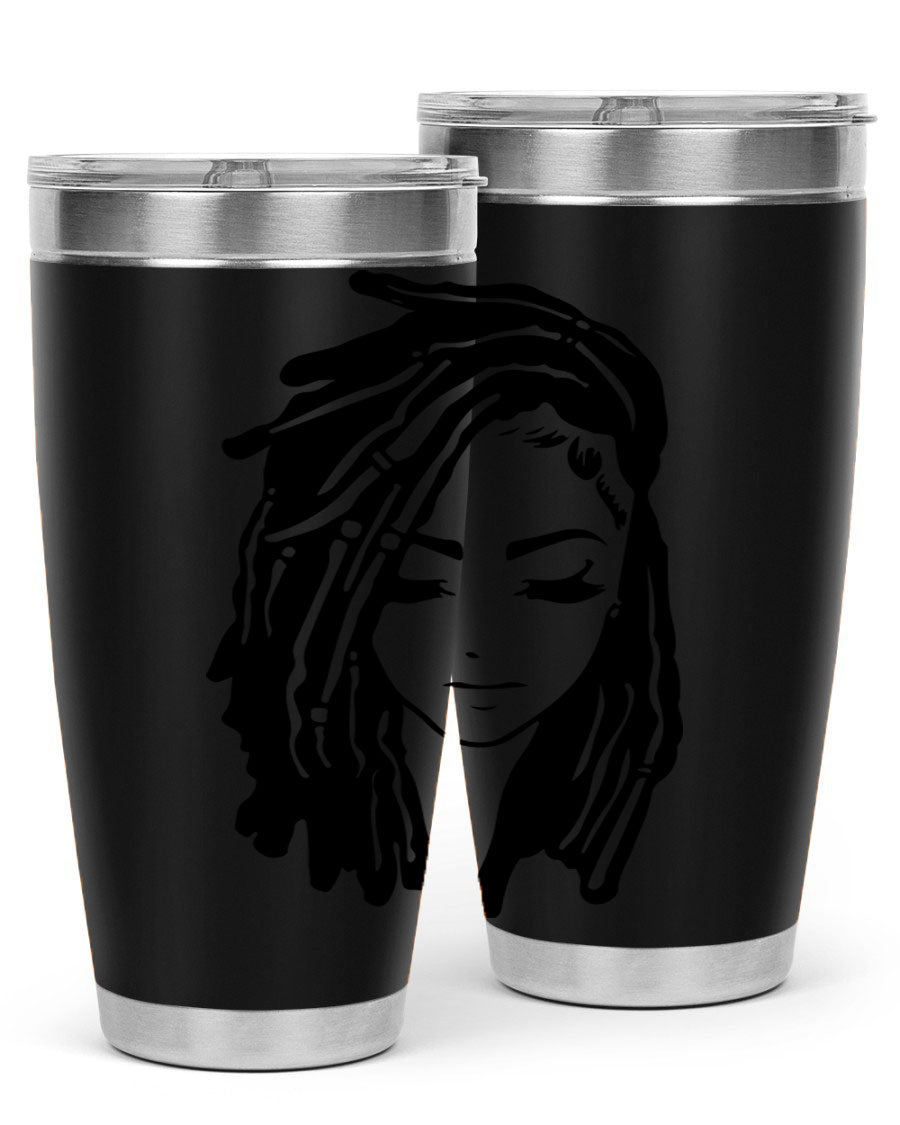 Black Women - Queen 7# Tumbler showcasing a sleek design with double wall vacuum insulation, perfect for hot and cold beverages.