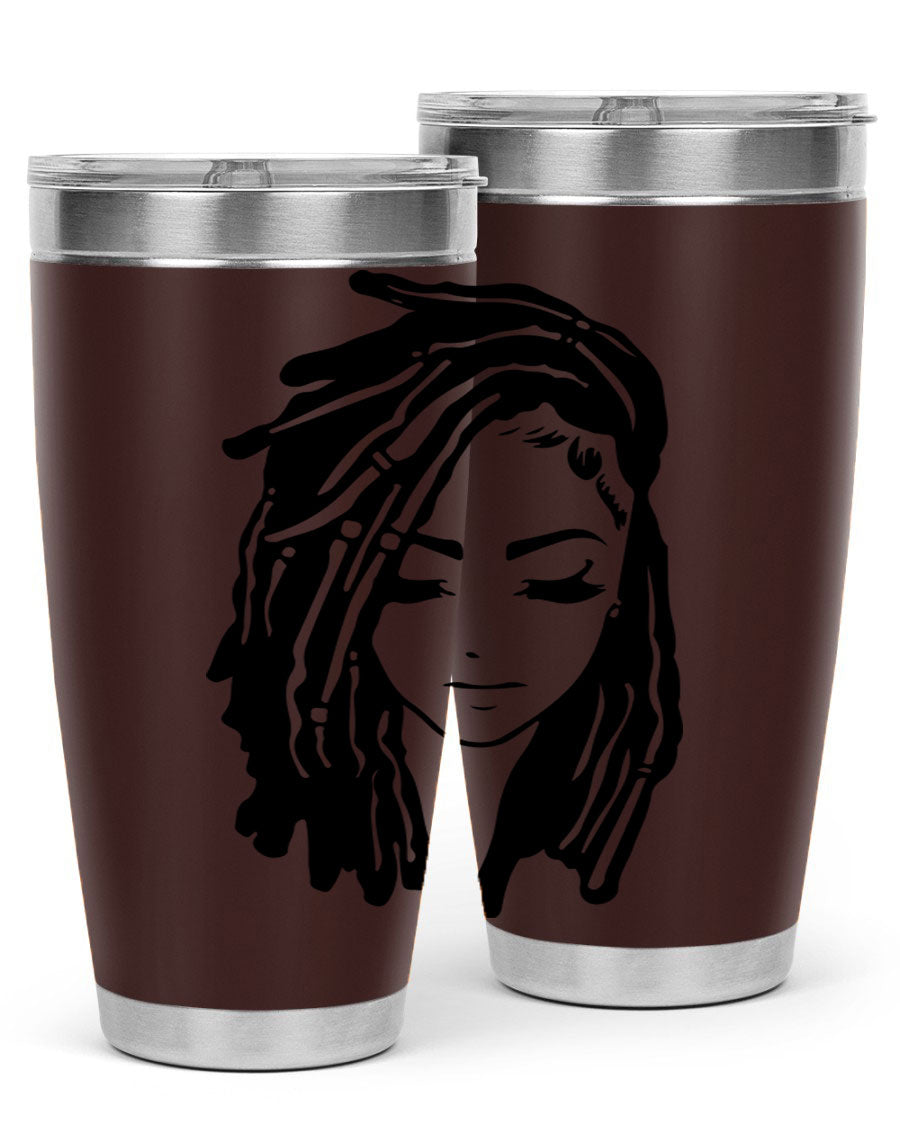 Black Women - Queen 7# Tumbler showcasing a sleek design with double wall vacuum insulation, perfect for hot and cold beverages.