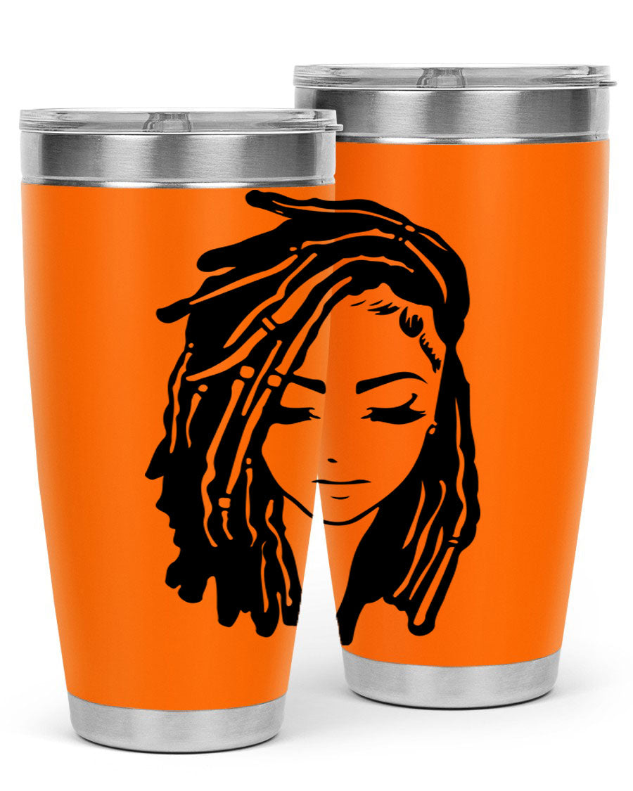Black Women - Queen 7# Tumbler showcasing a sleek design with double wall vacuum insulation, perfect for hot and cold beverages.