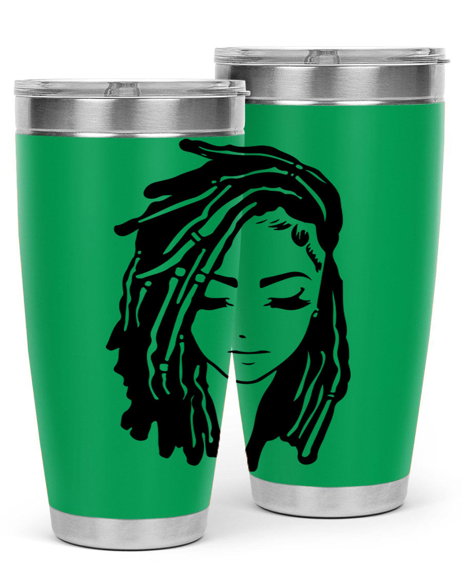Black Women - Queen 7# Tumbler showcasing a sleek design with double wall vacuum insulation, perfect for hot and cold beverages.