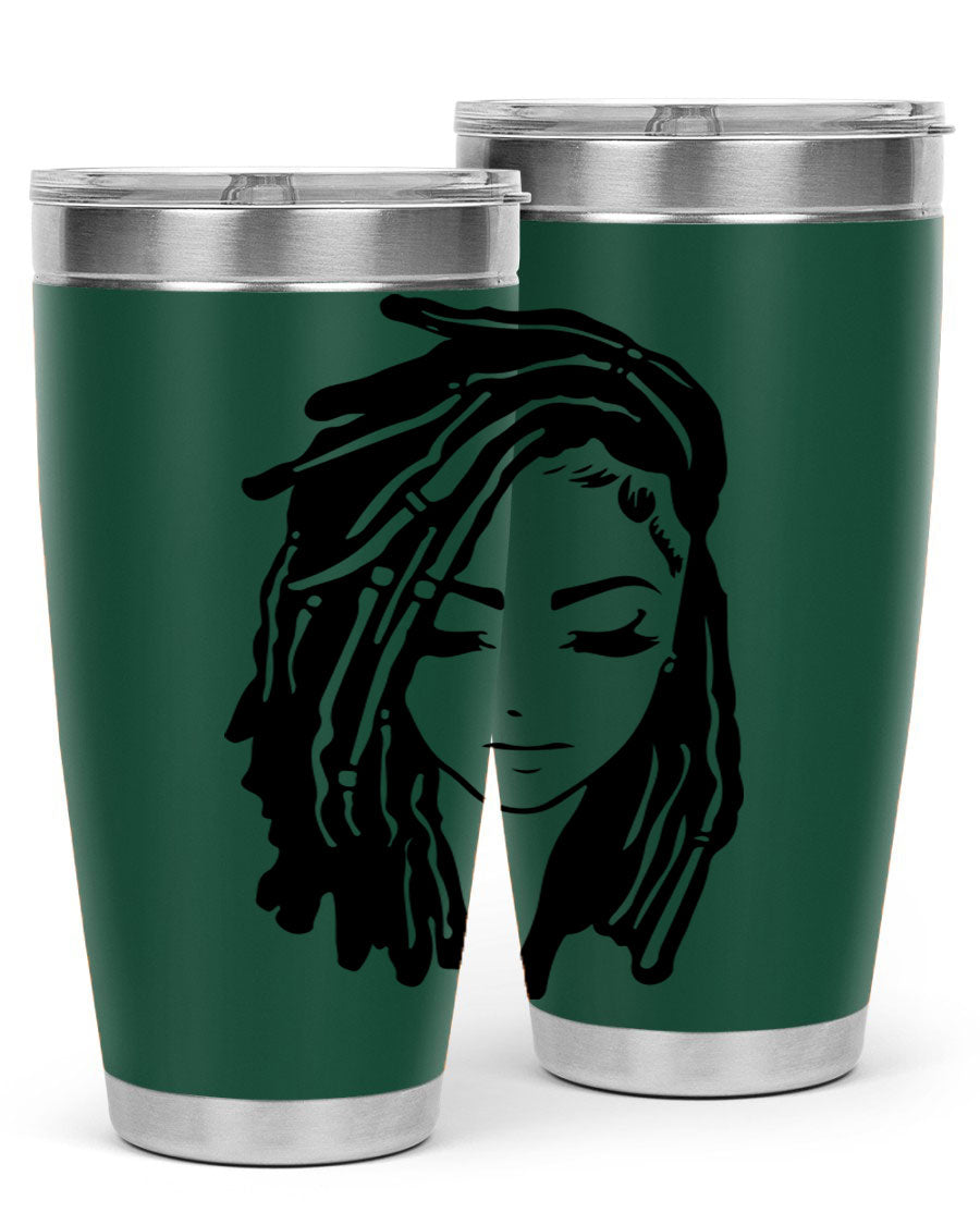 Black Women - Queen 7# Tumbler showcasing a sleek design with double wall vacuum insulation, perfect for hot and cold beverages.