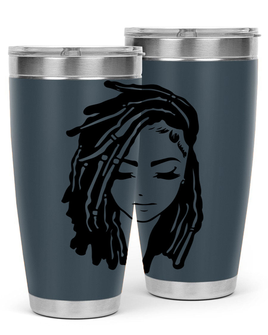 Black Women - Queen 7# Tumbler showcasing a sleek design with double wall vacuum insulation, perfect for hot and cold beverages.