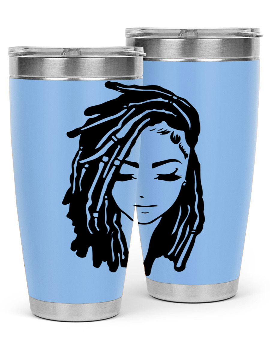 Black Women - Queen 7# Tumbler showcasing a sleek design with double wall vacuum insulation, perfect for hot and cold beverages.