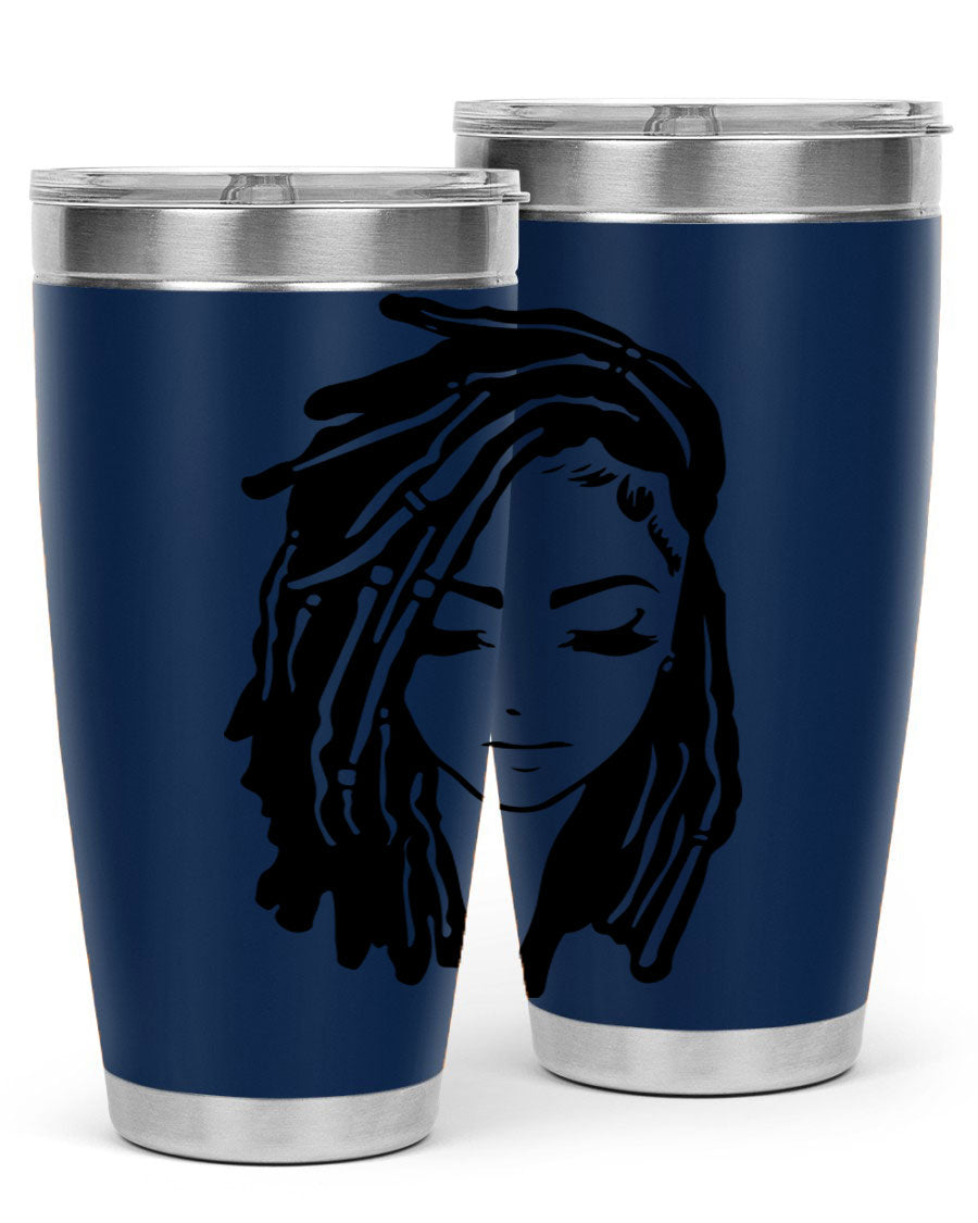 Black Women - Queen 7# Tumbler showcasing a sleek design with double wall vacuum insulation, perfect for hot and cold beverages.