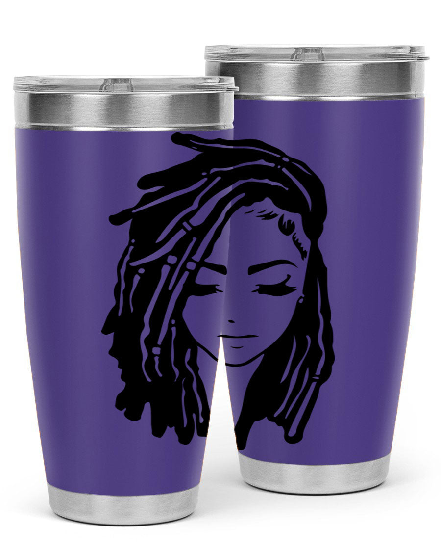 Black Women - Queen 7# Tumbler showcasing a sleek design with double wall vacuum insulation, perfect for hot and cold beverages.