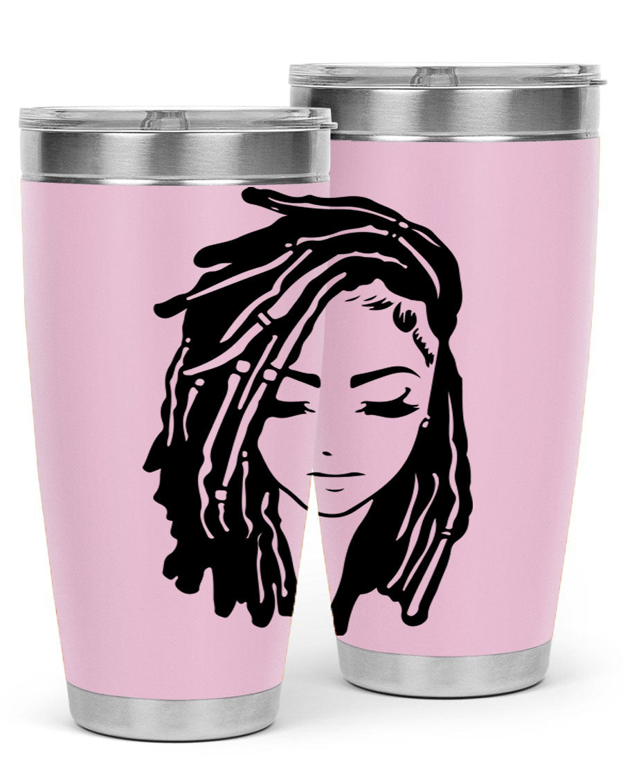 Black Women - Queen 7# Tumbler showcasing a sleek design with double wall vacuum insulation, perfect for hot and cold beverages.
