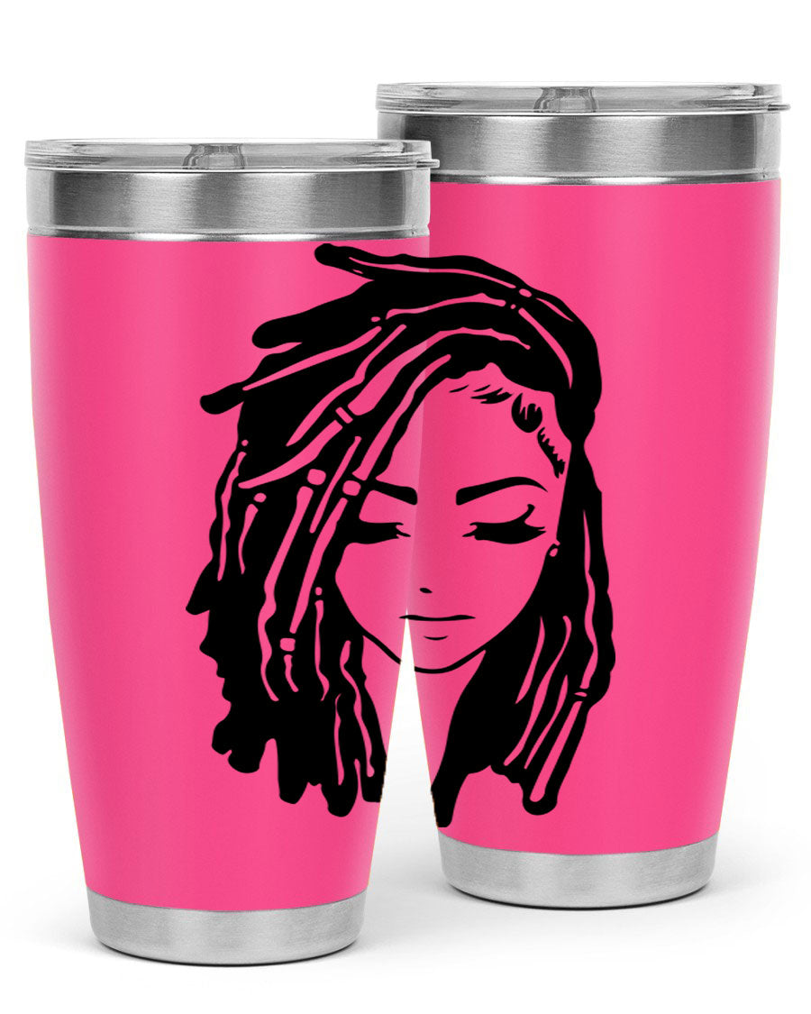 Black Women - Queen 7# Tumbler showcasing a sleek design with double wall vacuum insulation, perfect for hot and cold beverages.