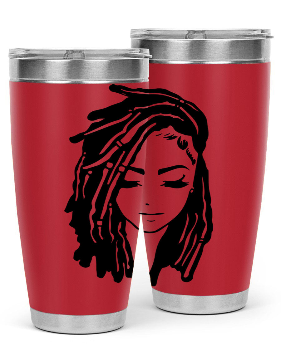 Black Women - Queen 7# Tumbler showcasing a sleek design with double wall vacuum insulation, perfect for hot and cold beverages.
